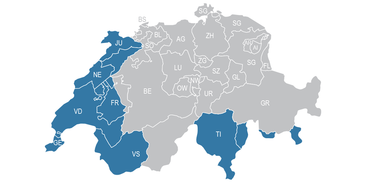 Westschweiz und Tessin